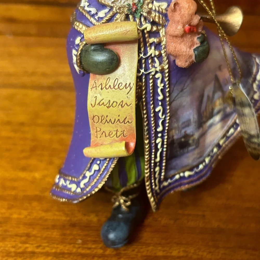 Thomas Kinkade Ashton Drake Warm Holiday Cheer Santas Ornament RARE 2003 NWT
